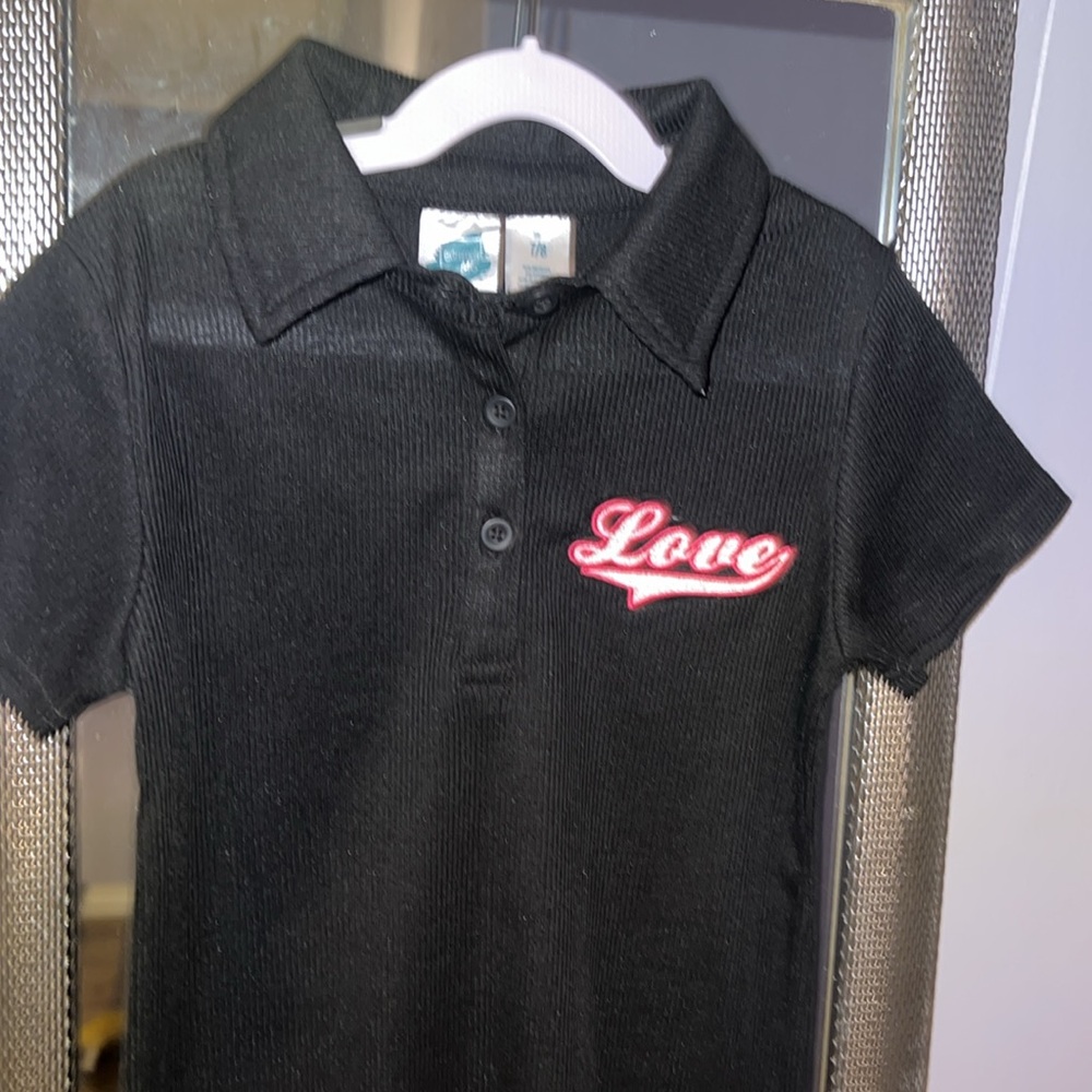 3/15🌈🌈Extremely Me “Love” Polo-Style Girl’s Dress - Picture 2 of 6